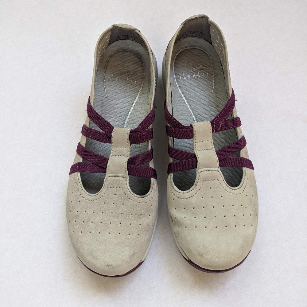 Dansko hope leather women slip on flats Mary Jane
